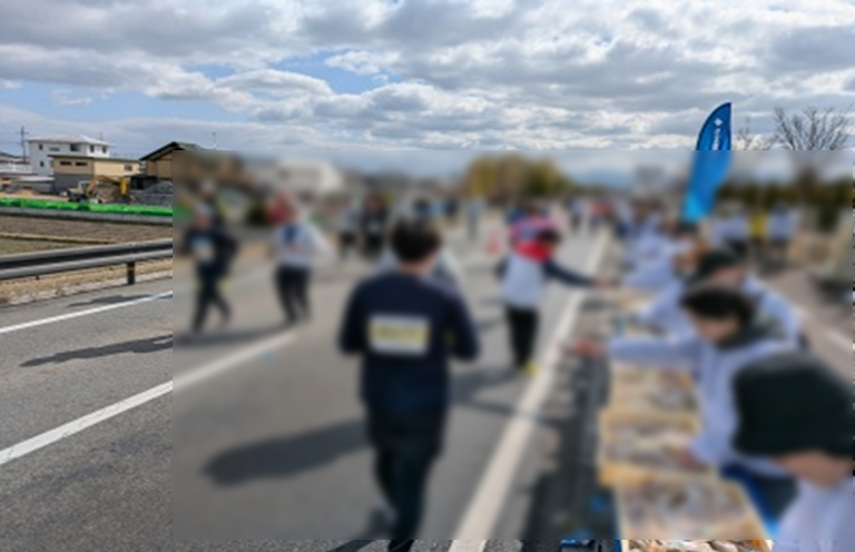 びわ湖マラソン給水所風景